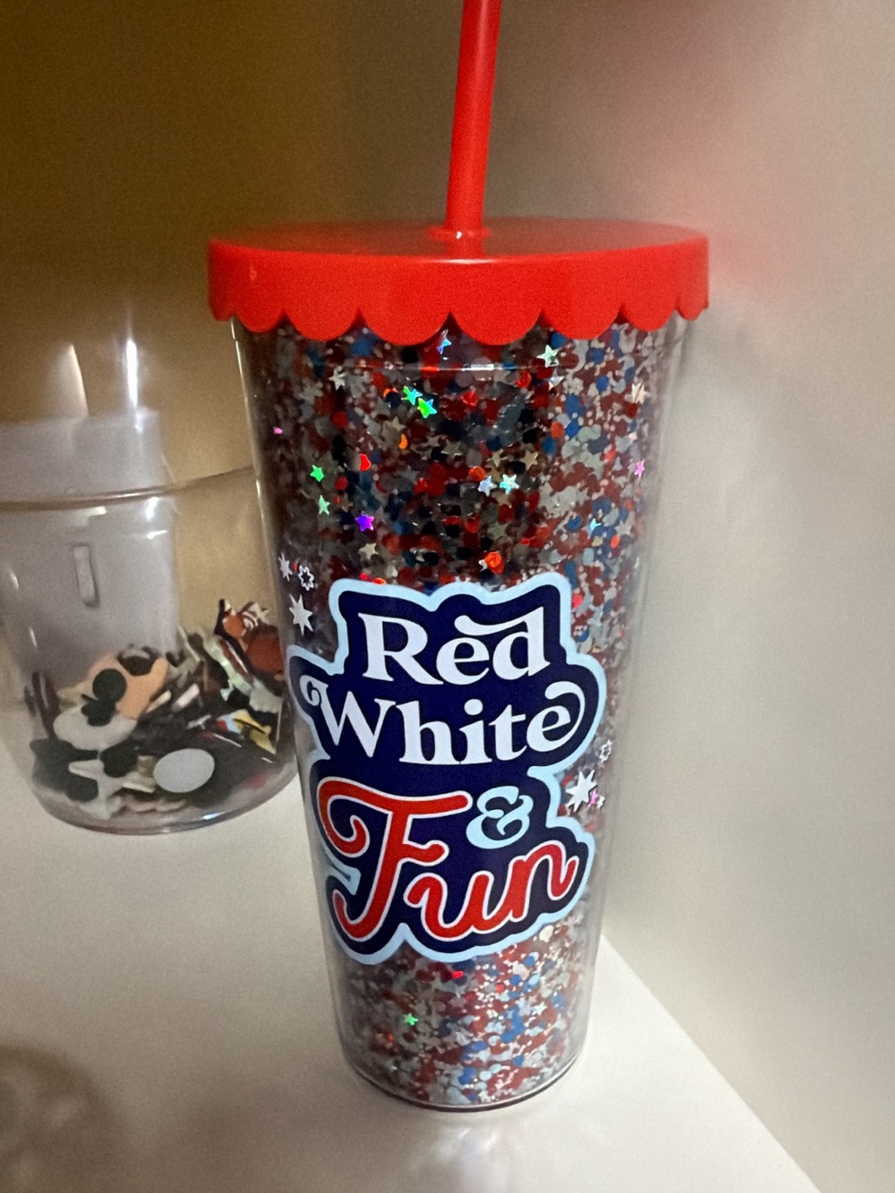 Glitter Tumbler Cup with Straw